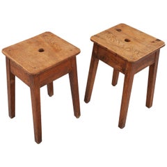 Pair of French Oak Stools