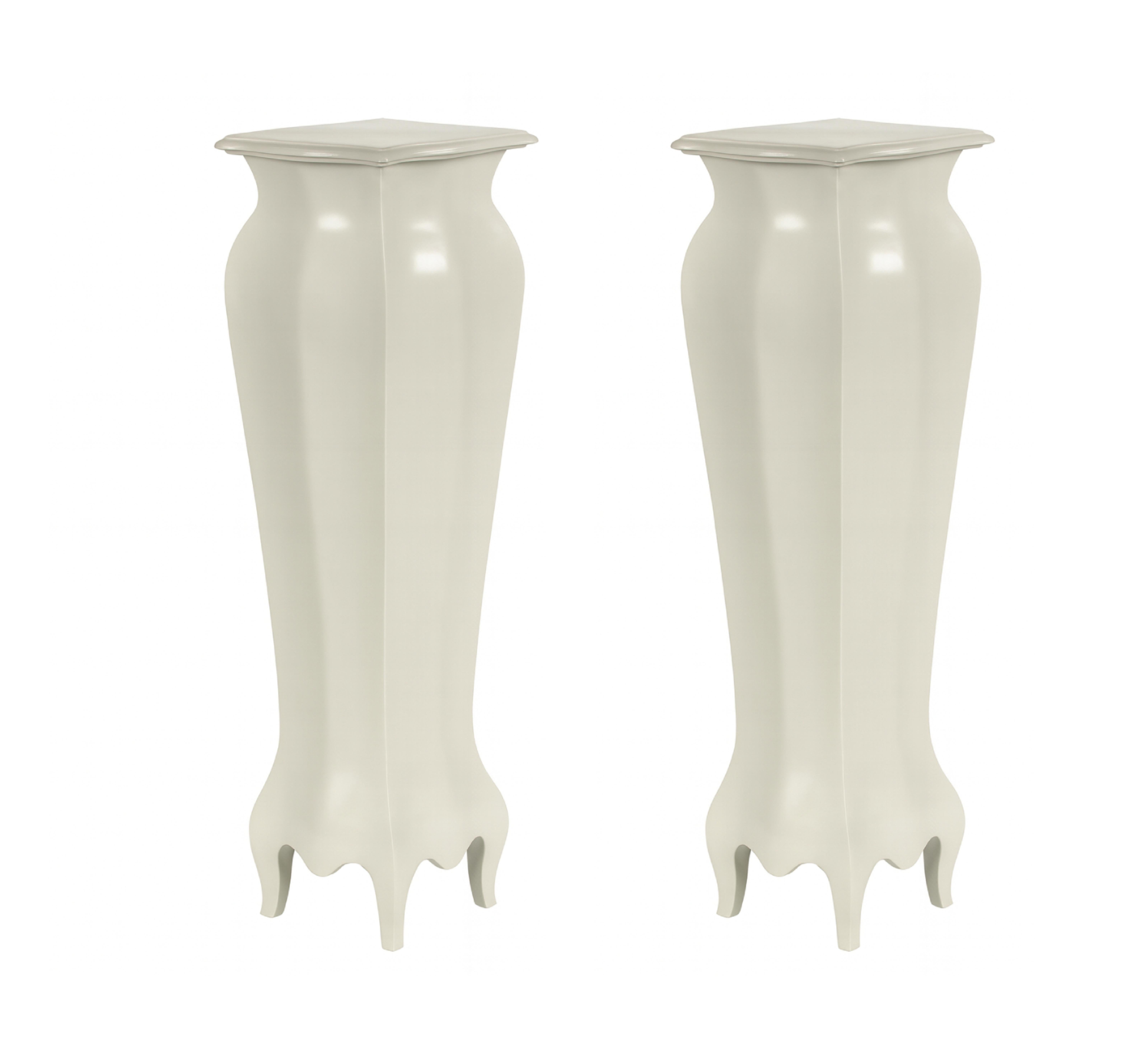 Pair of French Off White Louis XVI Column Pedestal, 19th Century For Sale 3