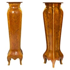 Pair Of French Off White Louis XVI Gilt Bronze Pedestal, 19th Century