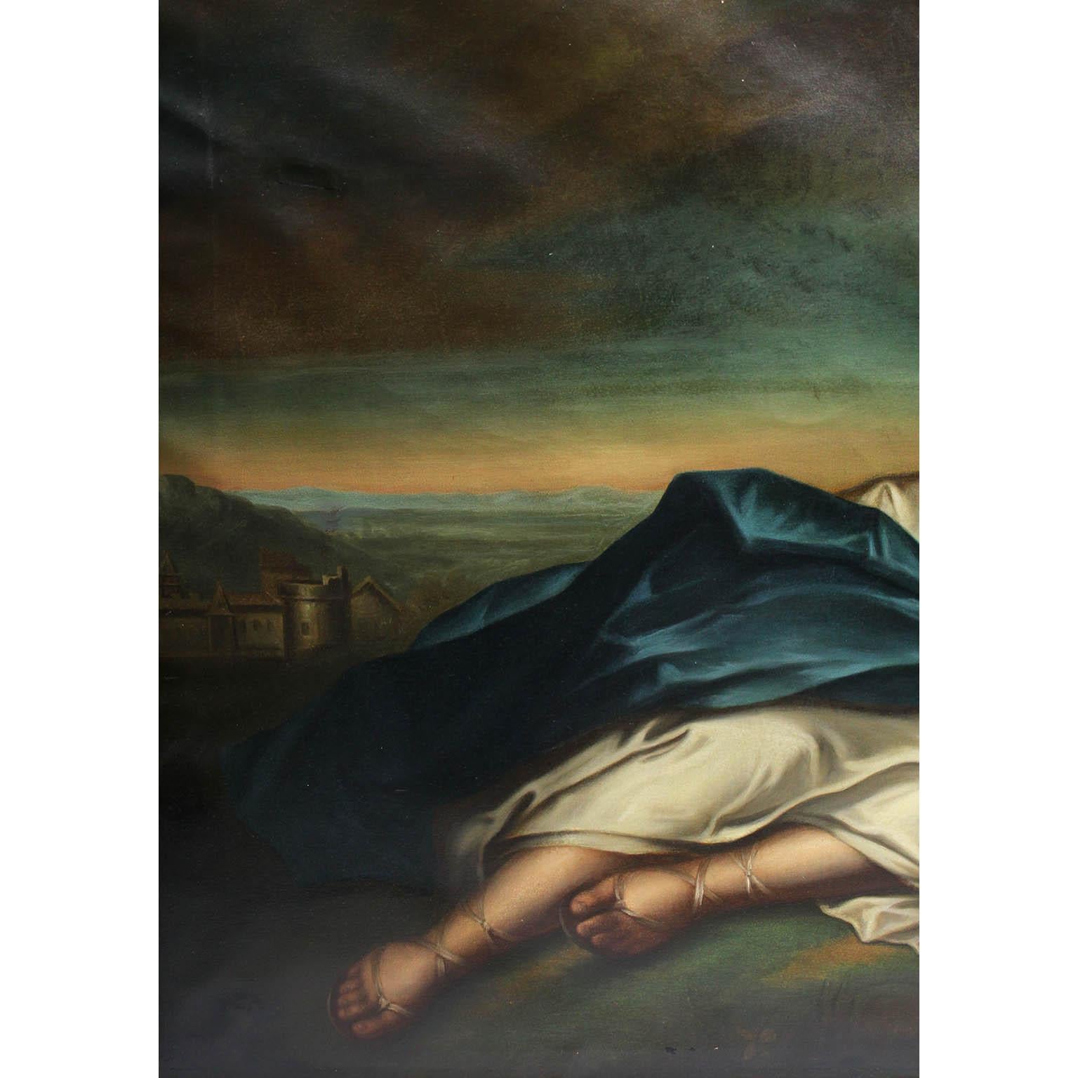 Paar französische Ölgemälde auf Leinwand „Diana & Flora“ nach Jean-Marc Nattier im Angebot 4