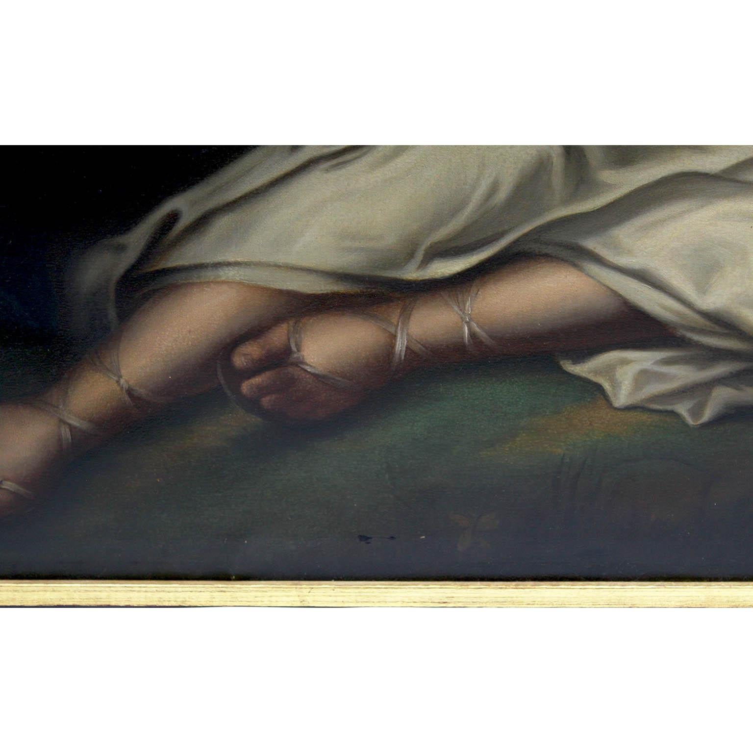 Paar französische Ölgemälde auf Leinwand „Diana & Flora“ nach Jean-Marc Nattier im Angebot 6