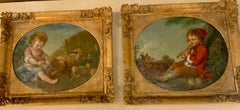 Coppia di francesi dipinti ad olio dopo Francois Boucher