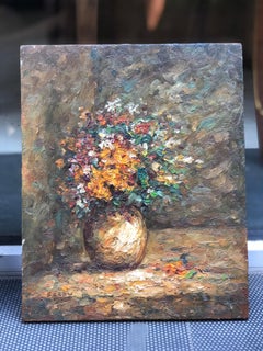 Pair of French Oil Paintings Floral Nature Morte by Gardy Claude, 1947
