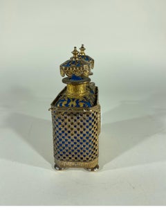 Pair of French Opaline and Gilt Bronze Parfum in Holder
