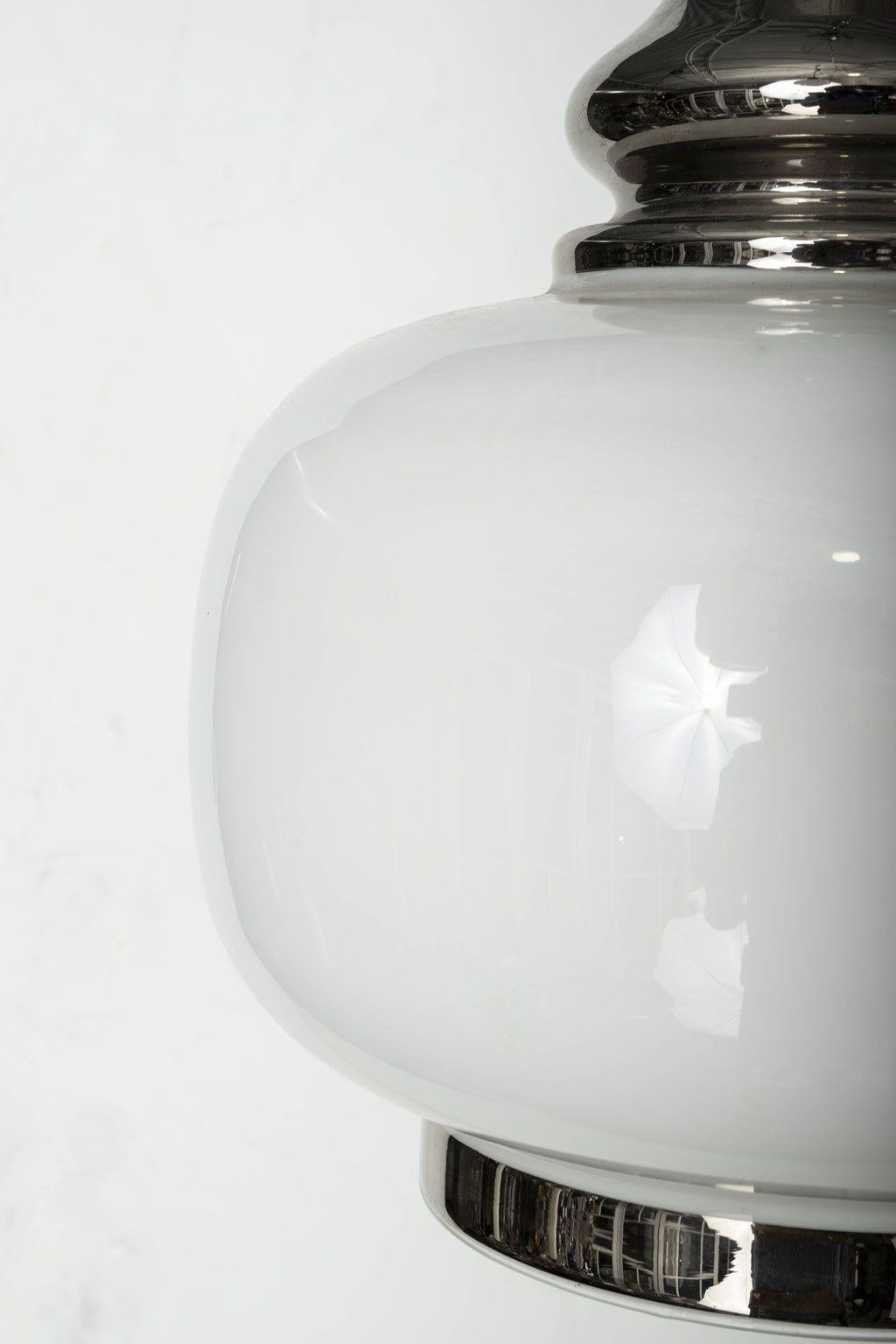 Pair of French Opaline Glass Pendant Lights For Sale at 1stDibs