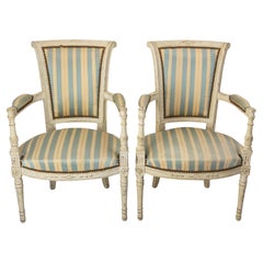 Paire de fauteuils ouverts de style Louis XVI Fauteuils, circa 1960
