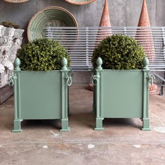 French Orangerie Planters in Lehigh Green, Aluminum, Modern Design