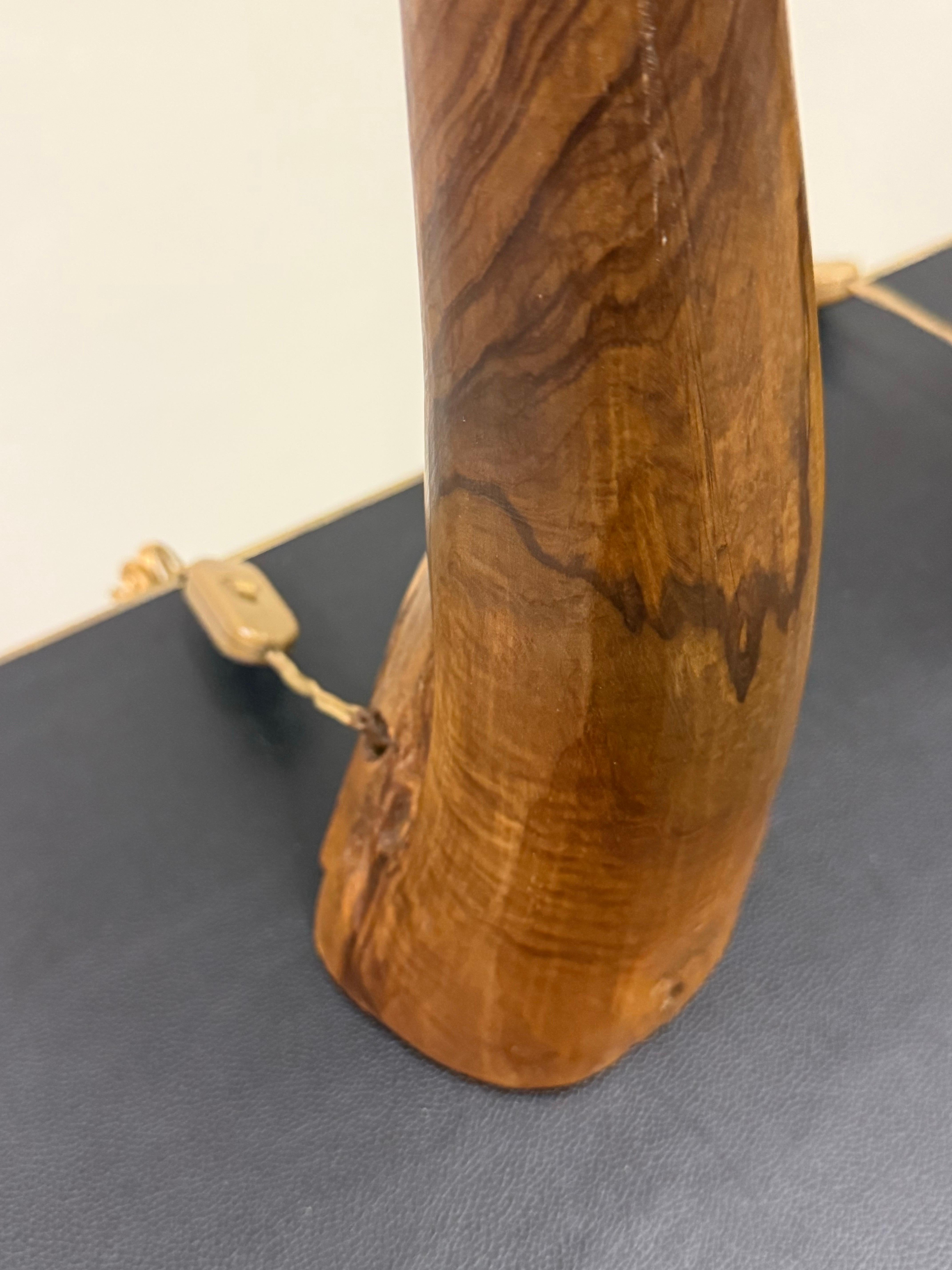 Pair of French Organic Modern Craftsman Olive Wood Table Lamps, Alexandre Noll For Sale 6