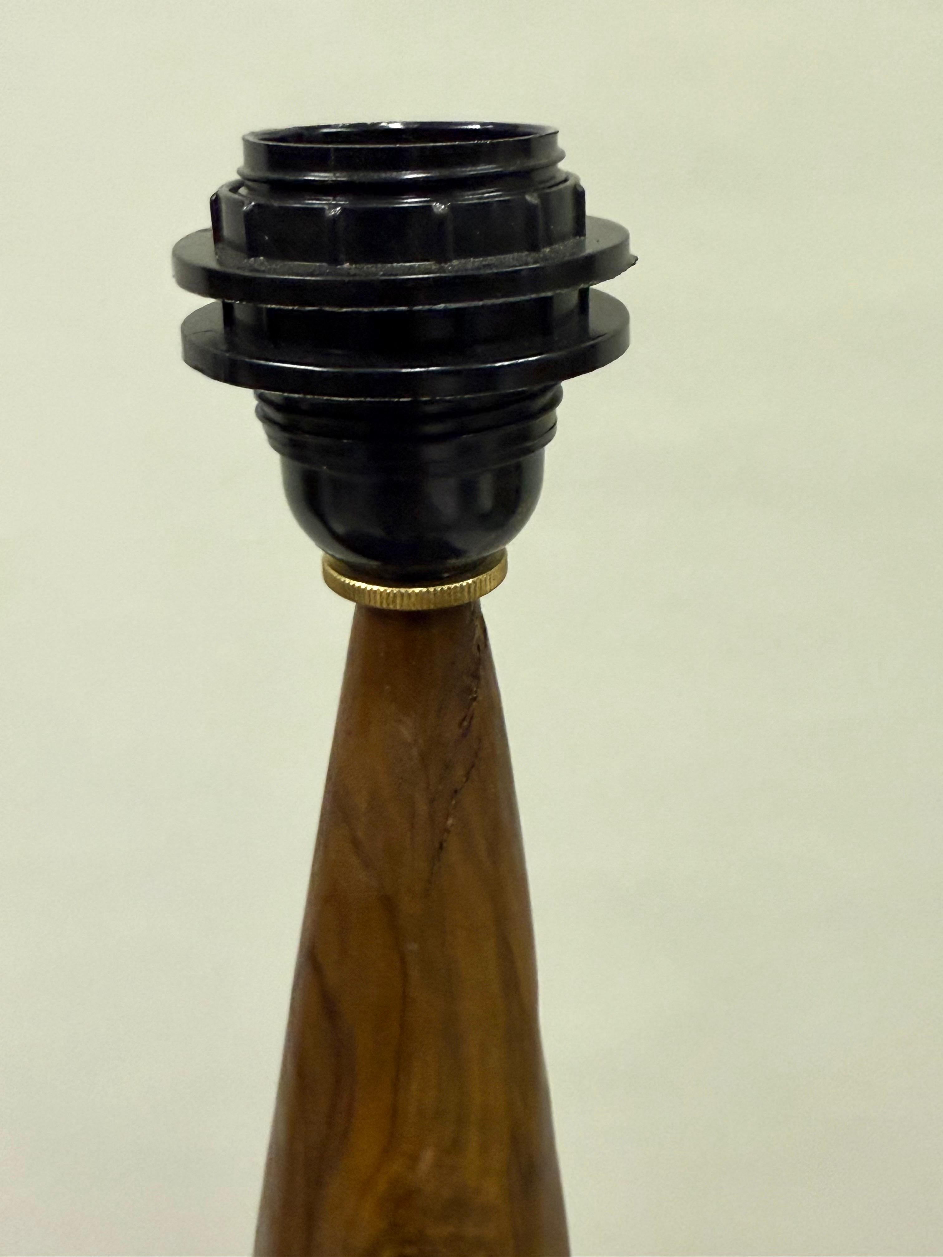 Pair of French Organic Modern Craftsman Olive Wood Table Lamps, Alexandre Noll For Sale 7