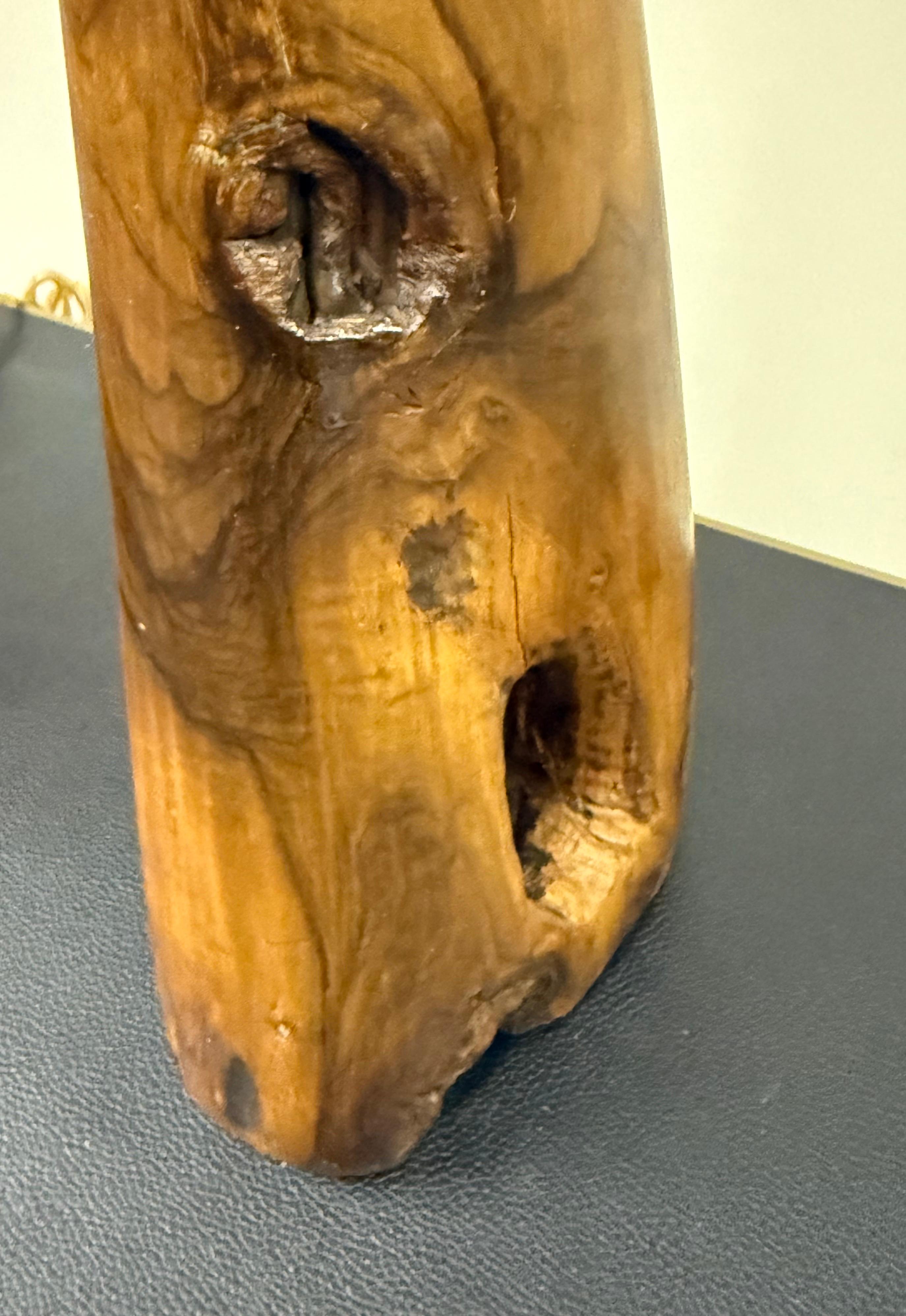 Pair of French Organic Modern Craftsman Olive Wood Table Lamps, Alexandre Noll For Sale 3
