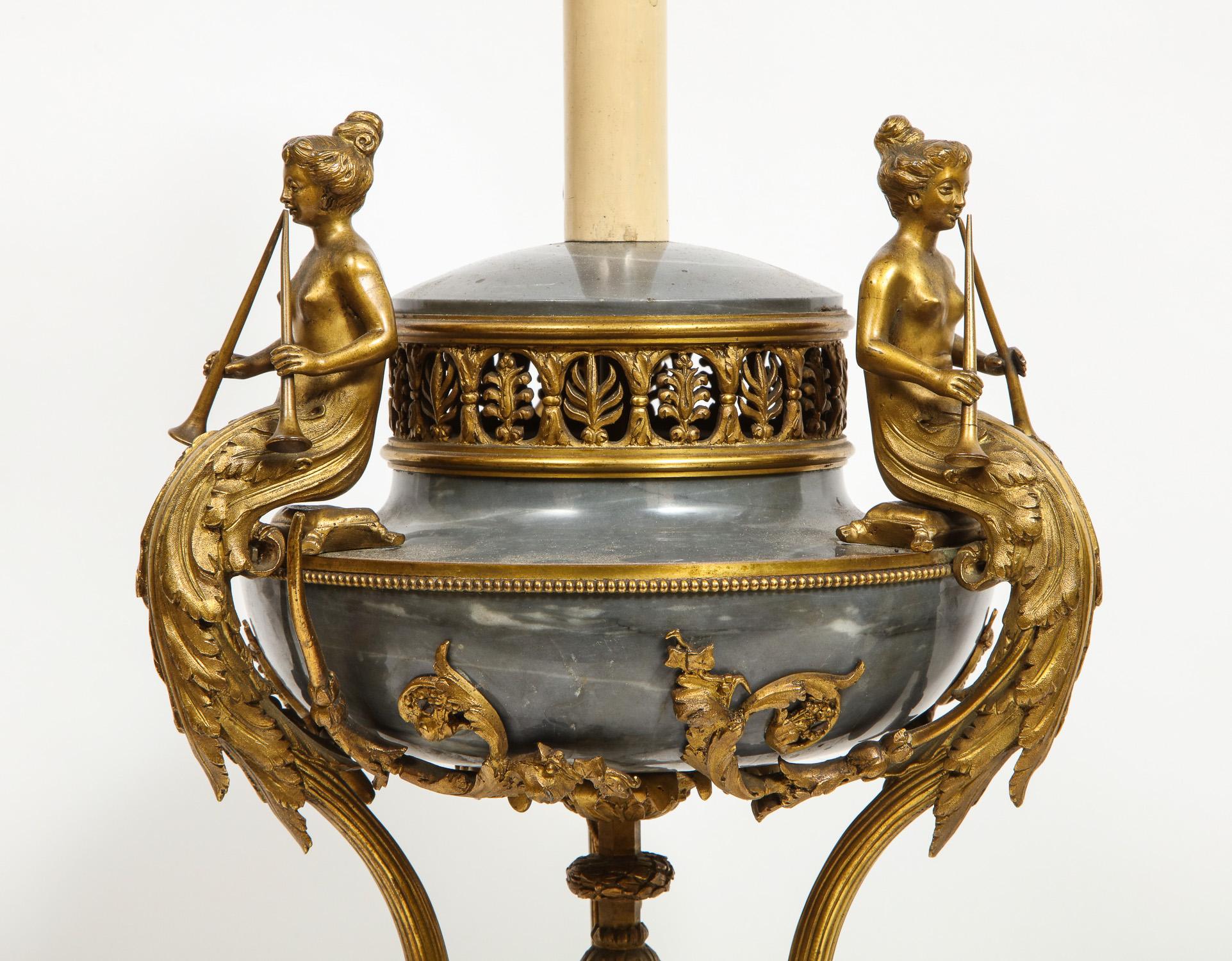 Pair of French Ormolu and Gray Marble Brule Parfums Attributed to Paul Sormani 4