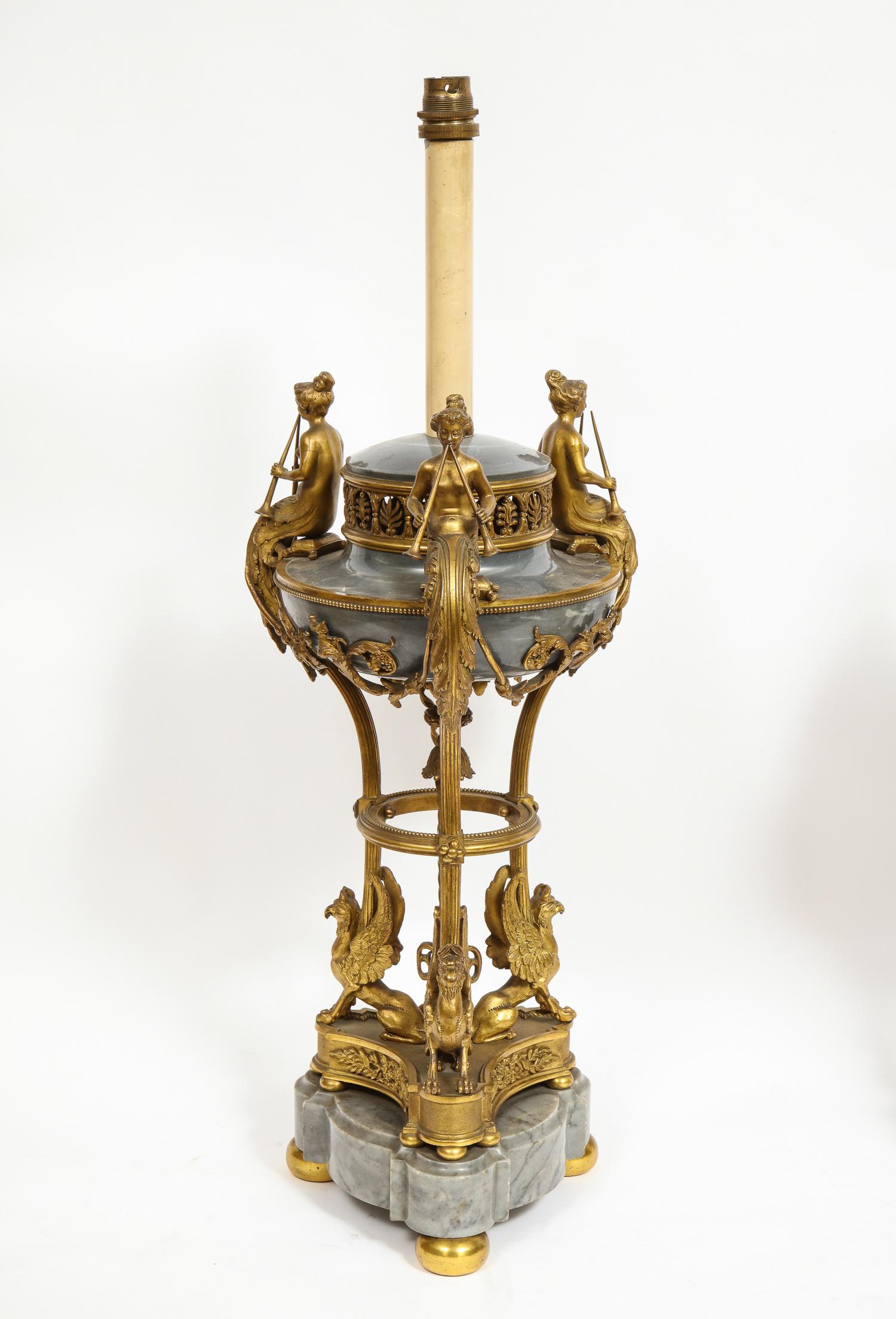 Pair of French Ormolu and Gray Marble Brule Parfums Attributed to Paul Sormani 5