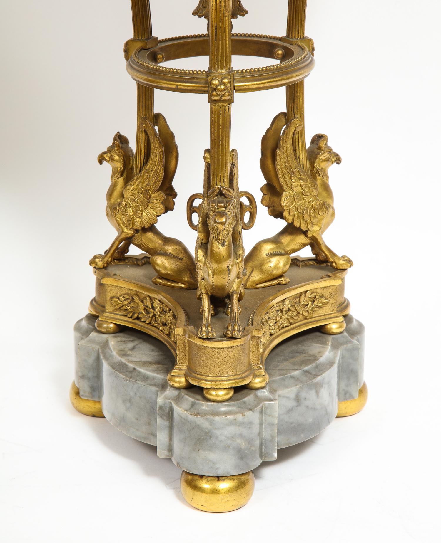 Pair of French Ormolu and Gray Marble Brule Parfums Attributed to Paul Sormani 2