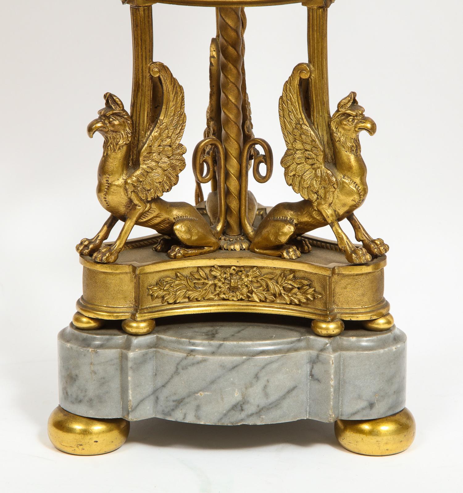 Pair of French Ormolu and Gray Marble Brule Parfums Attributed to Paul Sormani 3