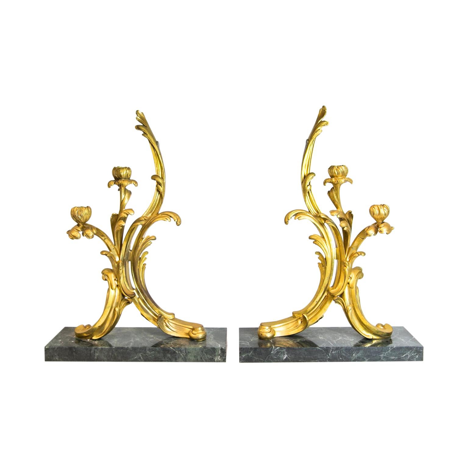Pair of French Ormolu Candelabra For Sale