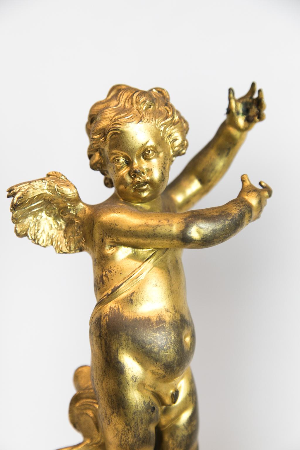 Bronze Pair of French Ormolu Cupids