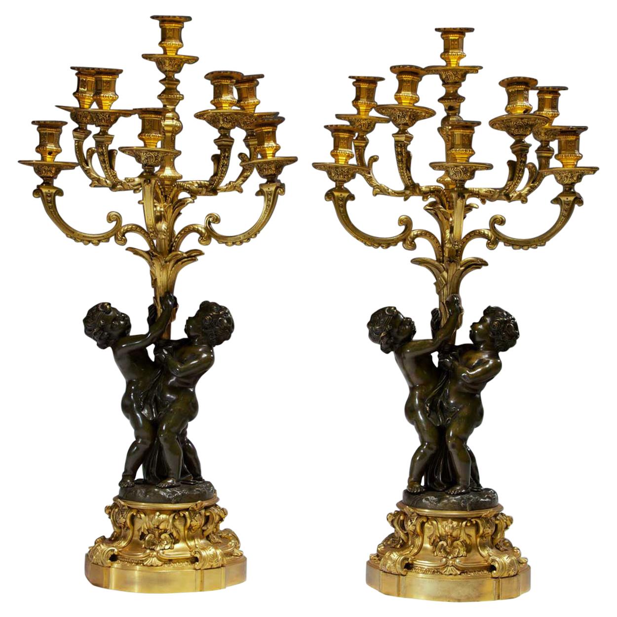 Pair of French Ormolu Eight-light Candelabras by Jean-François and Denière
