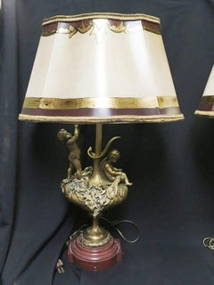 Pair of French Ormolu Figural Lamps, 19th Century