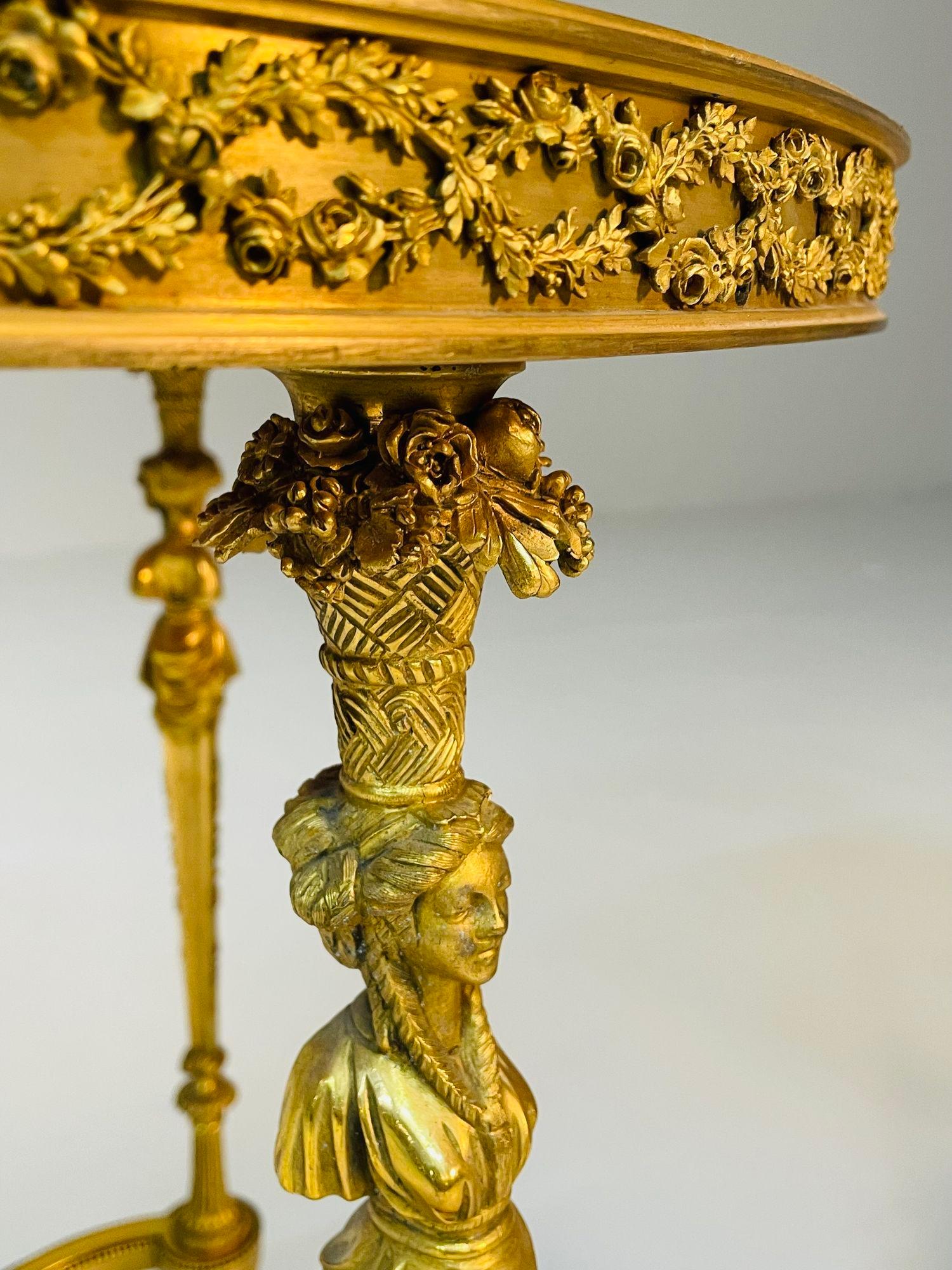 Adam Weisweiler, Gueridons, bronze doré, marbre, France, XIXe siècle en vente 6