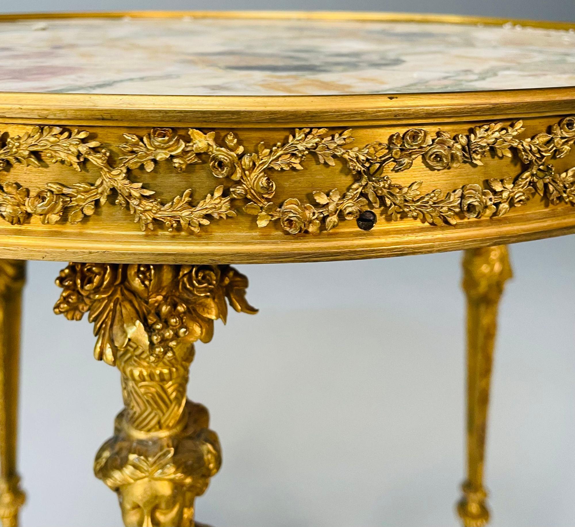 Adam Weisweiler Attr., Gueridons, Bronzo Ormolu, Marmo, Francia, XIX sec. in vendita 11