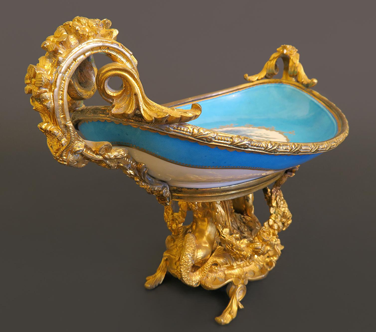 Pair Of French Ormolu Mounted Sevres Porcelain Centerpieces For Sale 2