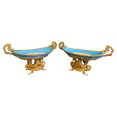 Pair Of French Ormolu Mounted Sevres Porcelain Centerpieces