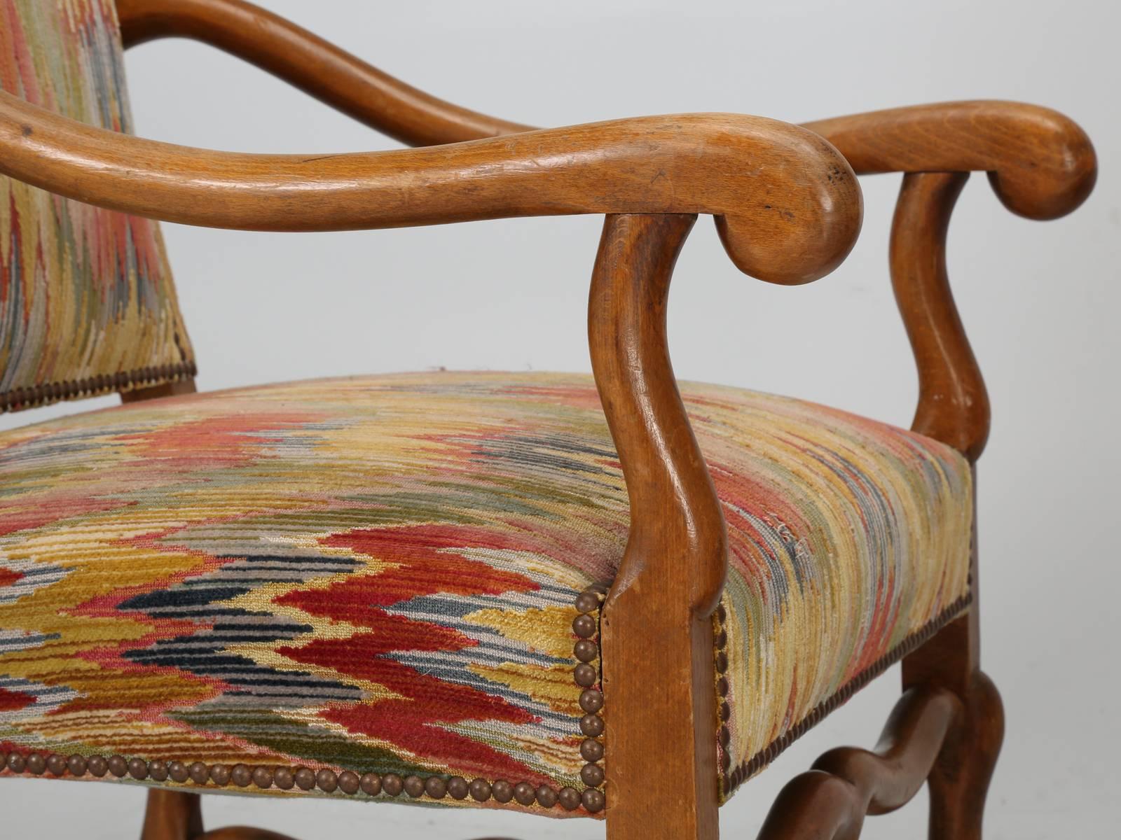 Hand-Crafted Pair of Vintage French Os de Mouton Style Armchairs