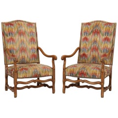 Pair of Vintage French Os de Mouton Style Armchairs