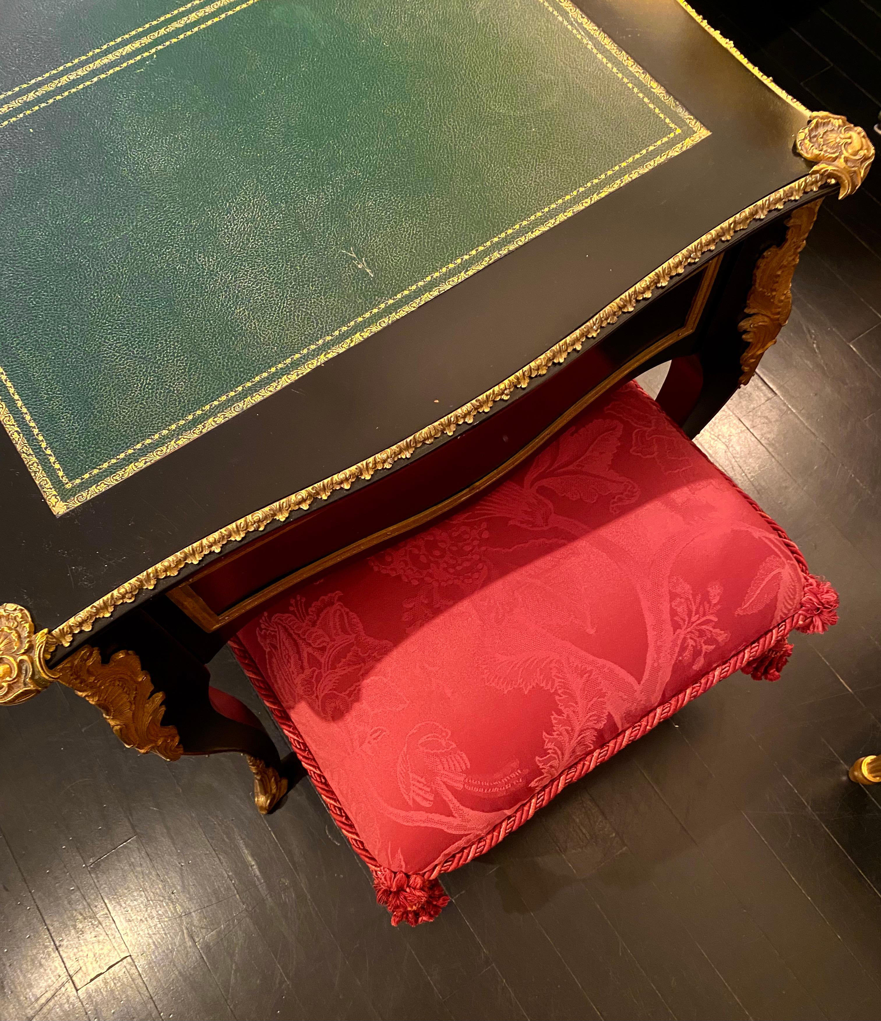 Pair of French Ottomans, Upholstered, Padded and Buttoned, Napoleon III Style For Sale 5