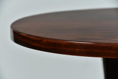 Pair of French Art Deco Oval Side Tables in Walnut