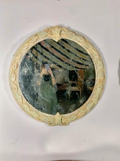Pair of French Pained Louis XV Round Shaped Mirrors