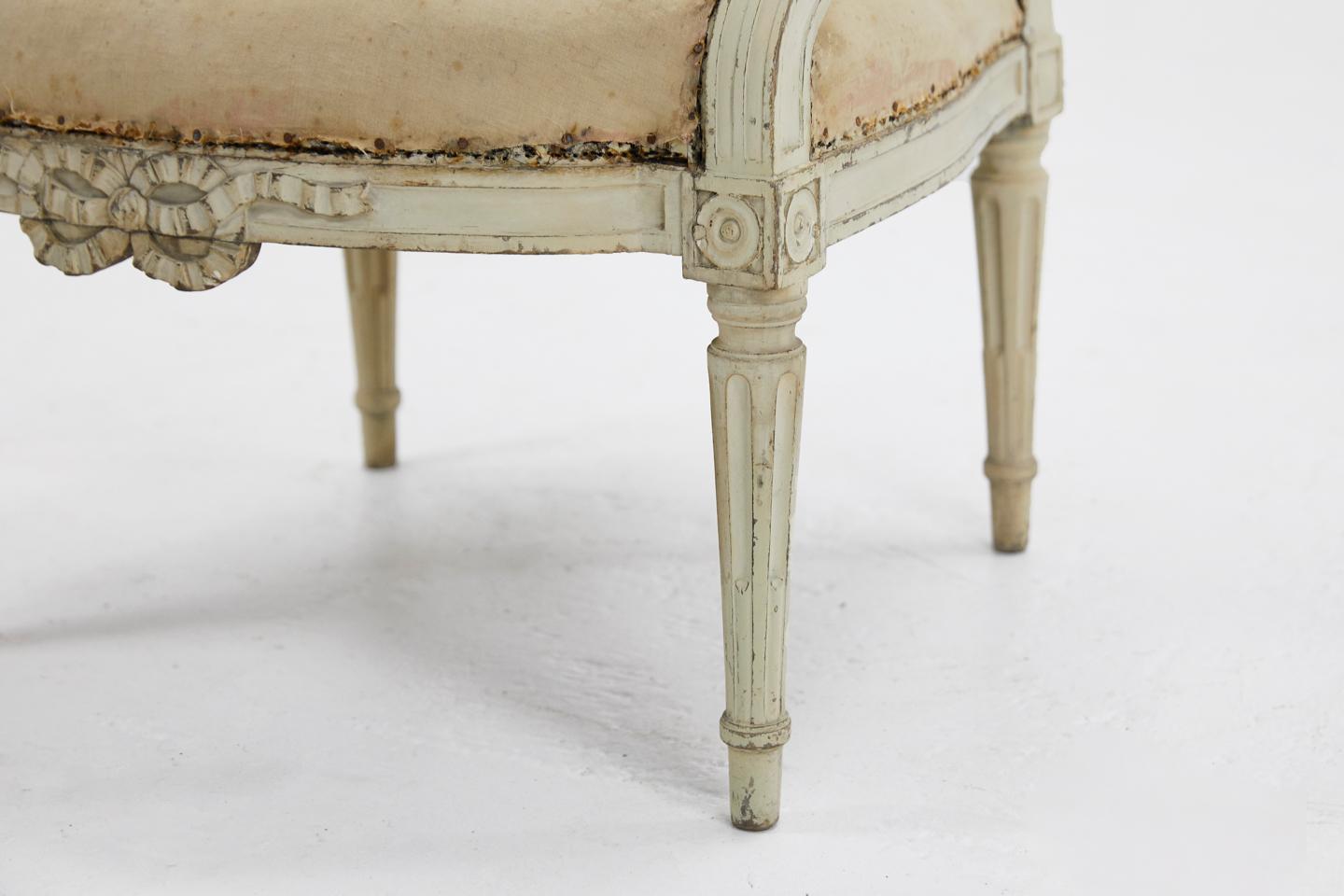 Pair of French Painted 18th Century Armchairs 2