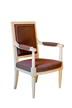 Pair of French Painted 20th Century Armchairs in the Manner of Louis Sue