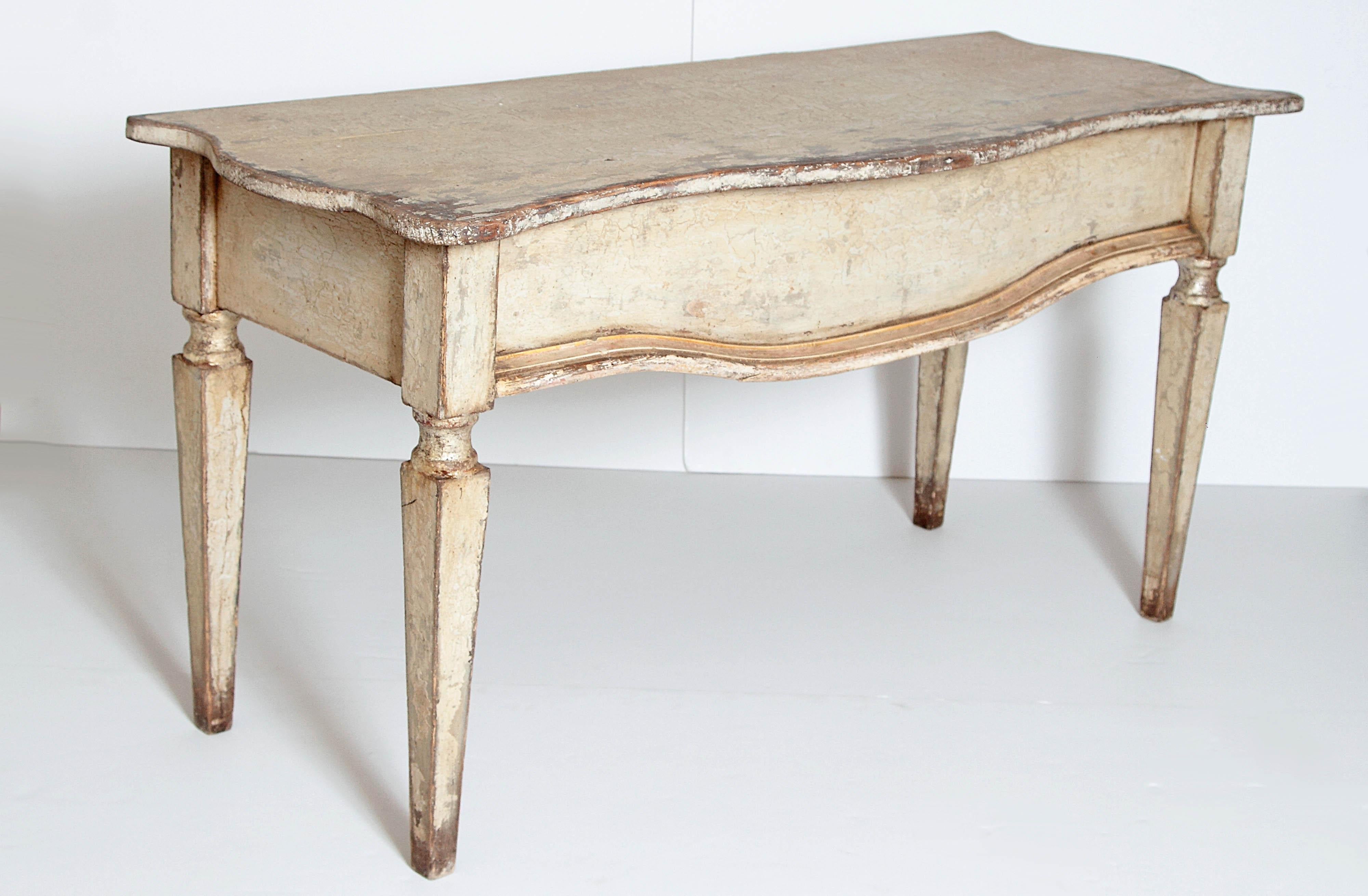 French Painted and Gilt Console Table 5