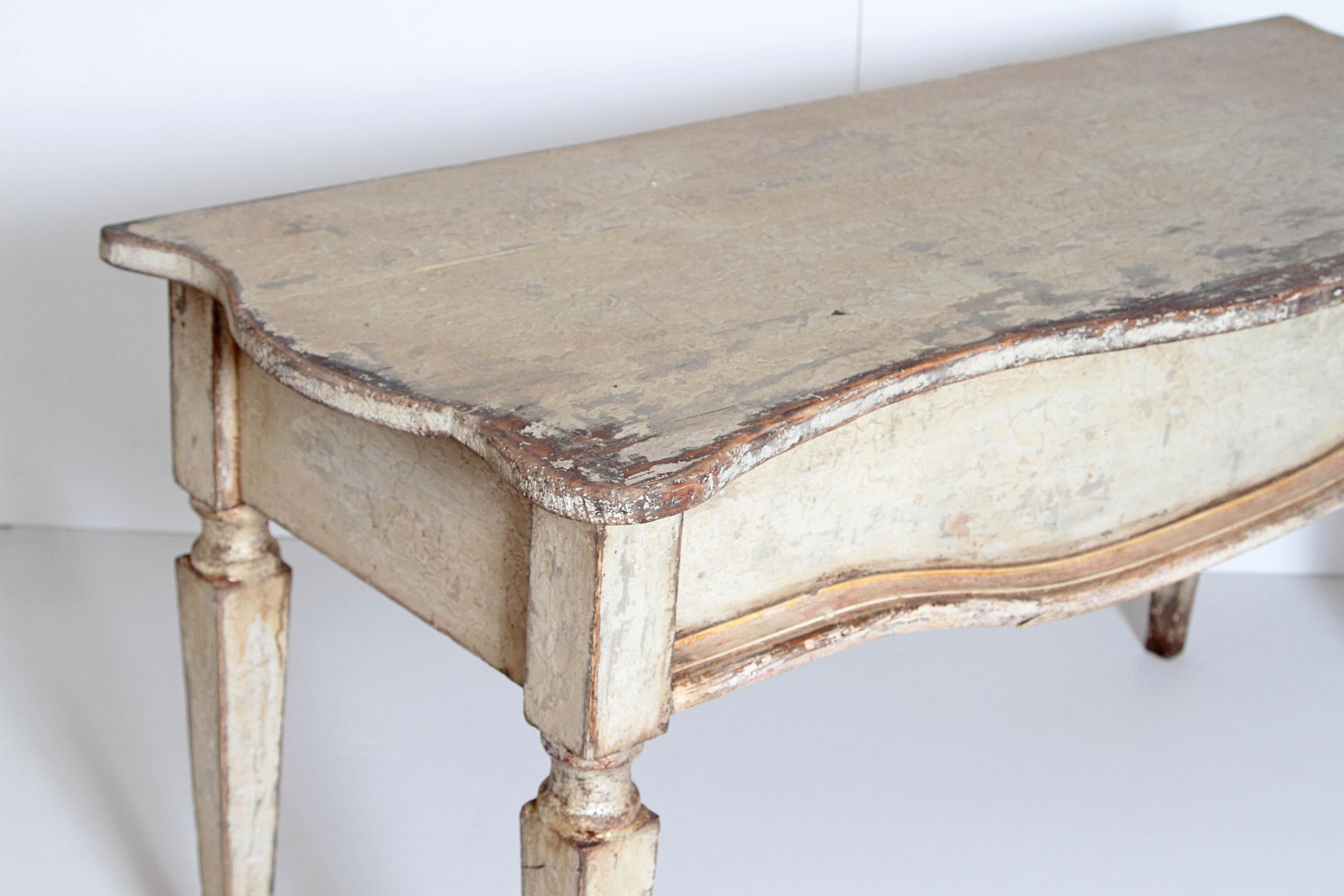 French Painted and Gilt Console Table 6