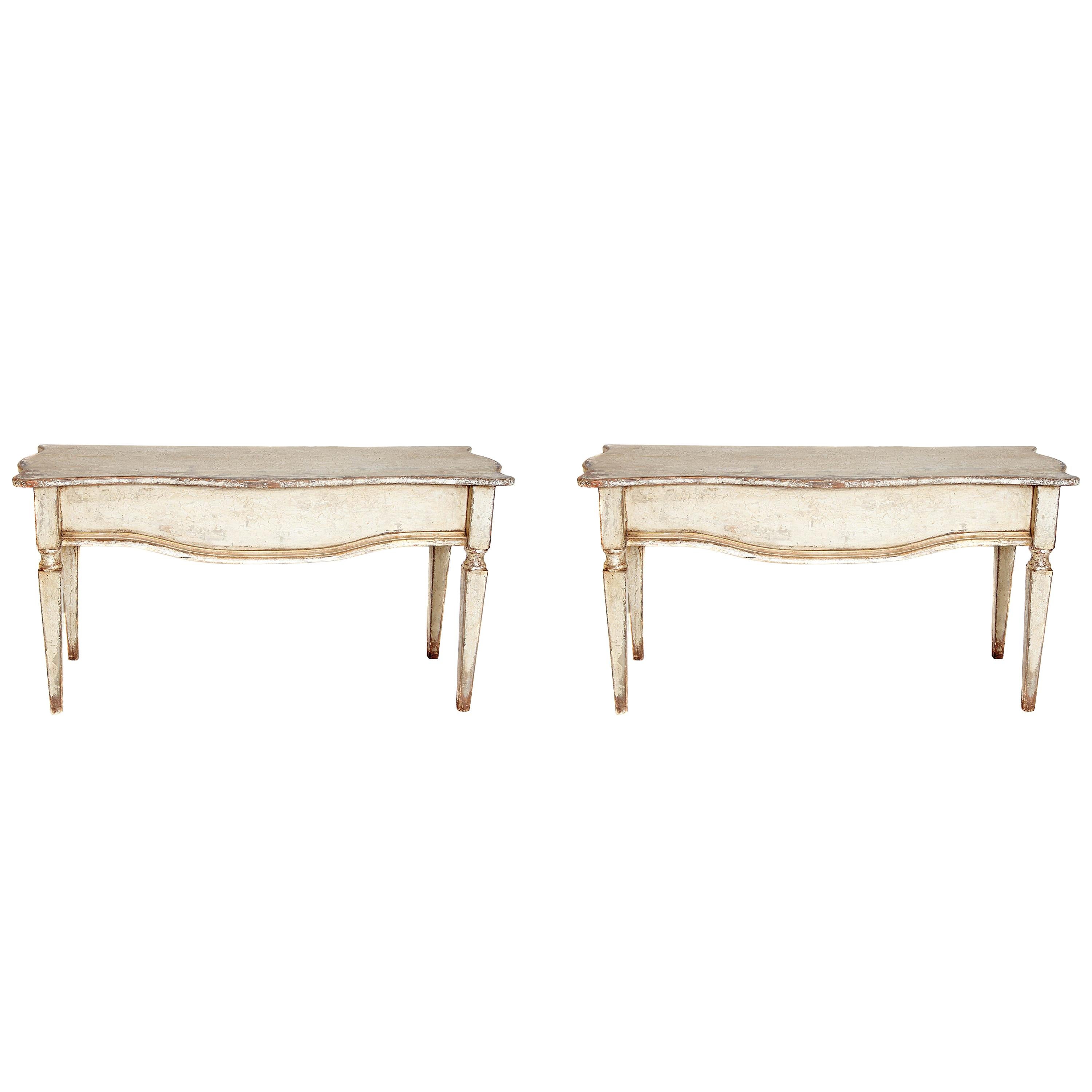 French Painted and Gilt Console Table