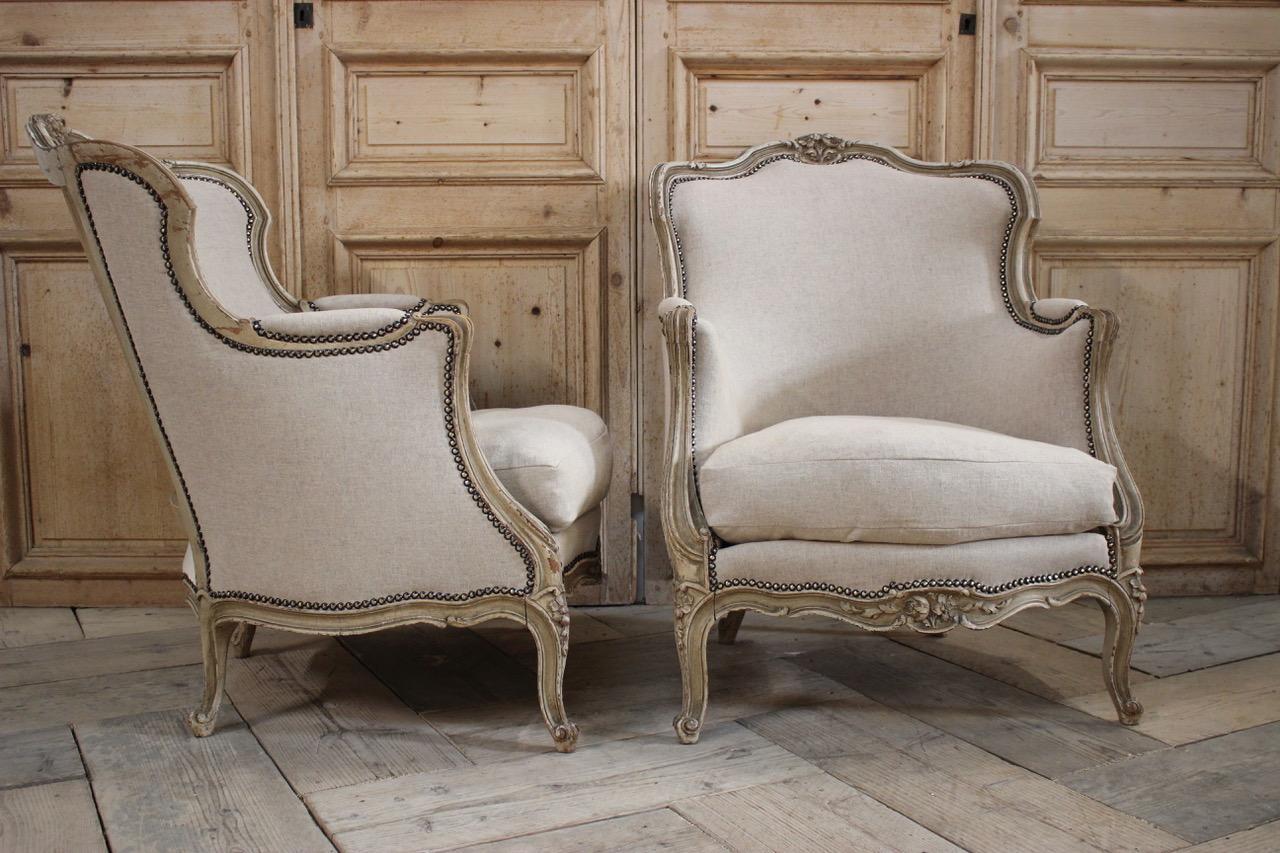 Pair of French Painted Armchairs, circa 1930s In Good Condition In Gloucestershire, GB