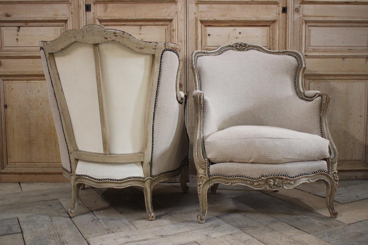 Pair of French Painted Armchairs, circa 1930s 1