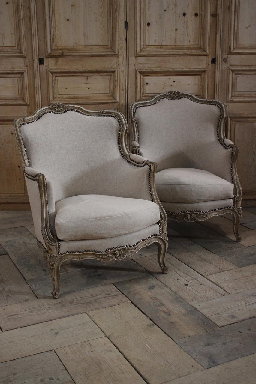 Pair of French Painted Armchairs, circa 1930s 3