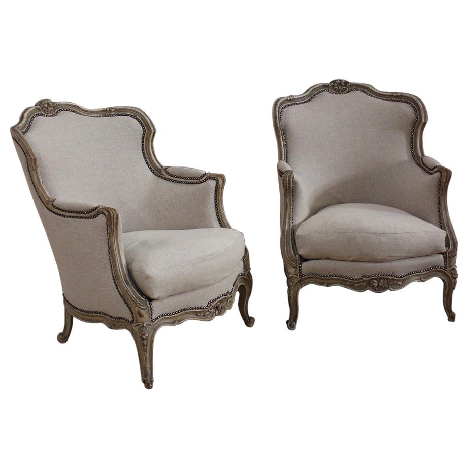 Pair of French Painted Armchairs, circa 1930s