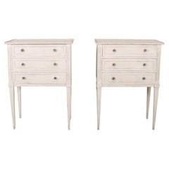 Pair of French Painted Bedside Commodes