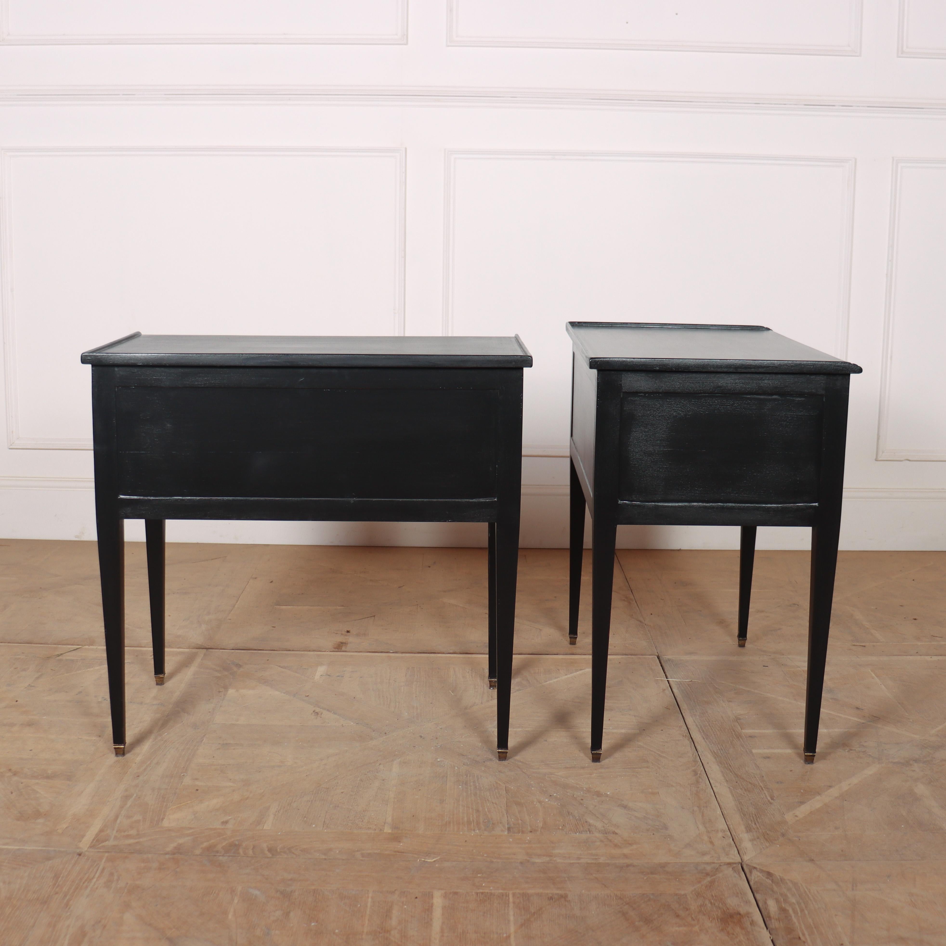 Pair of French Painted Bedside Tables 1