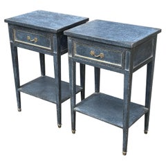 Pair of French Painted Bedside Tables