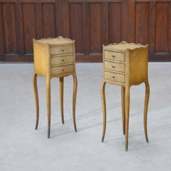 Pair of French painted bedsides