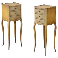 Pair of French painted bedsides