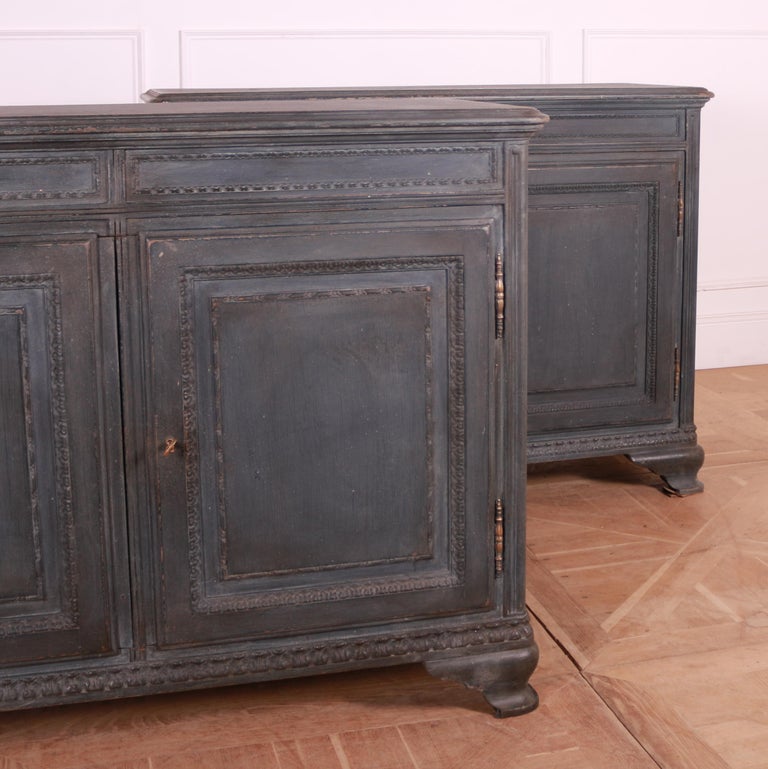 Pair of French Painted Buffets For Sale at 1stDibs