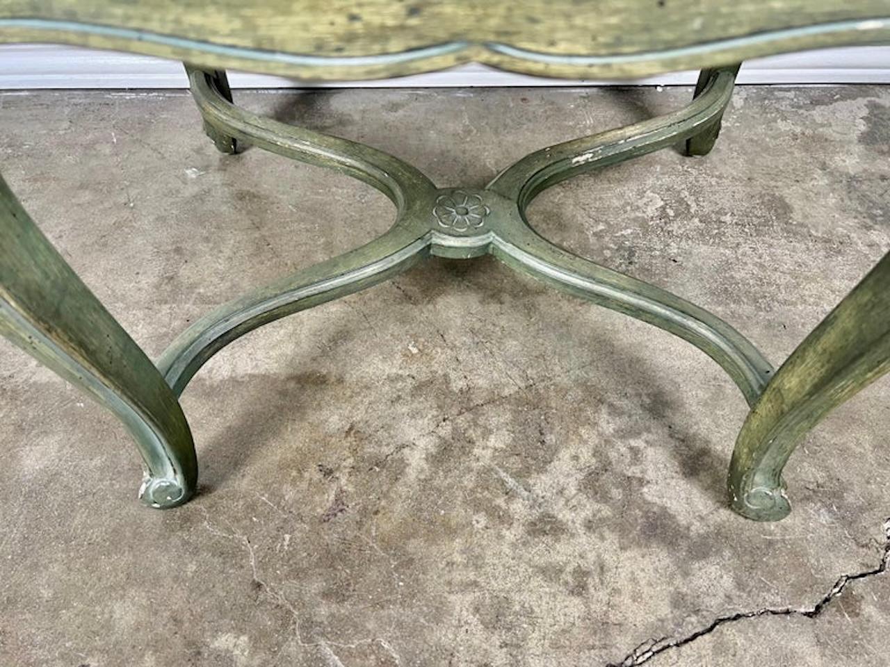Pair of French Painted Cane Seat Armchairs with Cushions For Sale 13