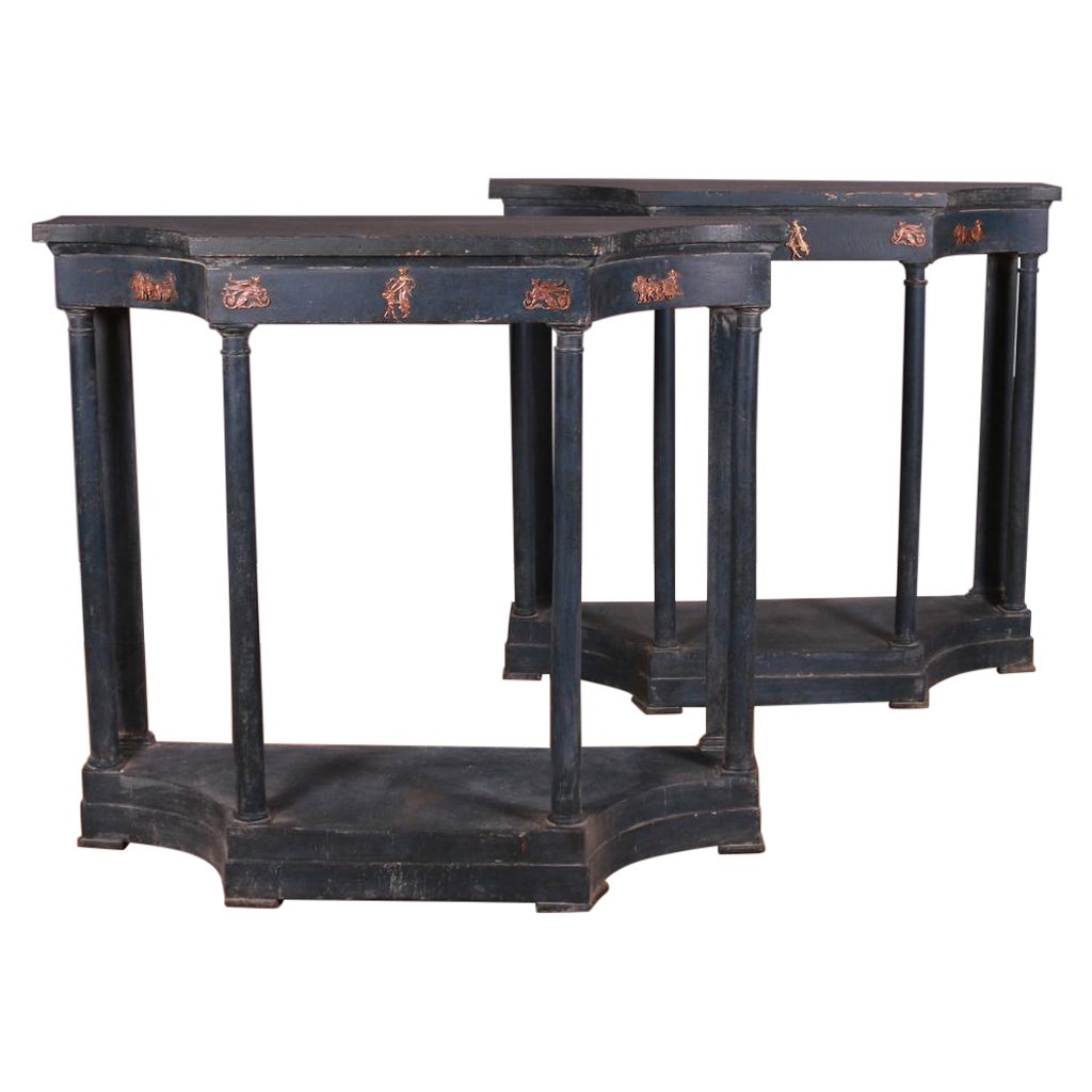 Pair of French Painted Consoles