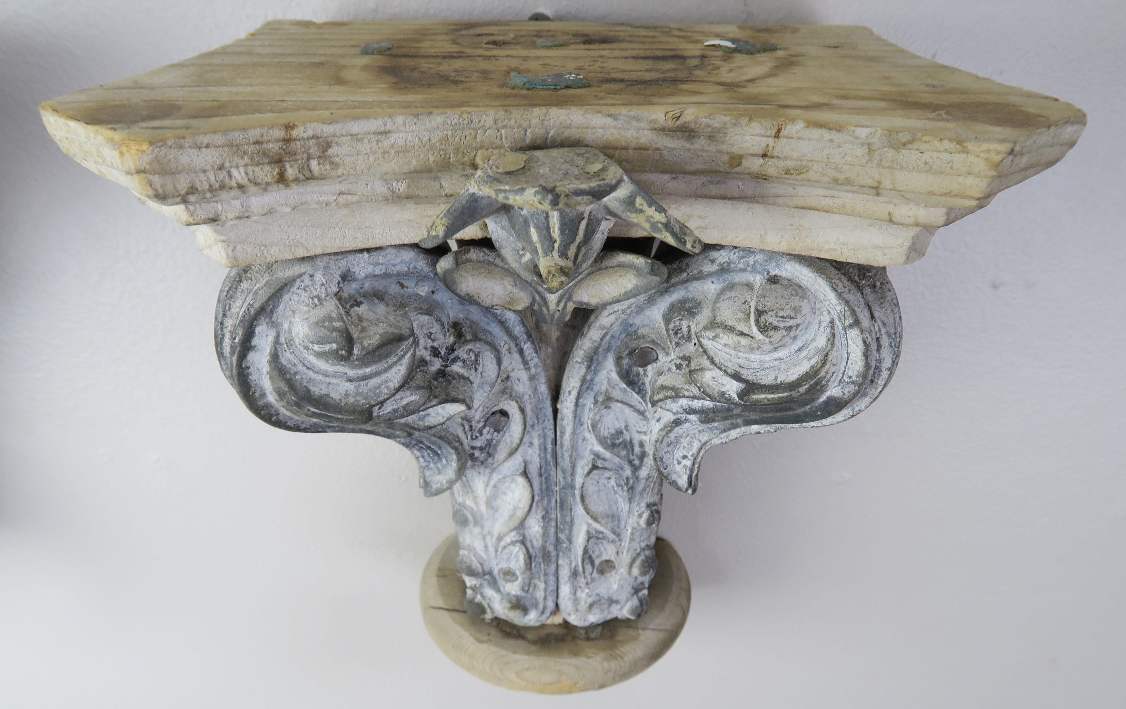 Pair of French Painted Corbels, circa 1940s 3