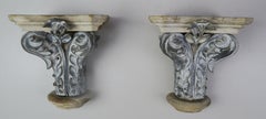 Pair of French Painted Corbels, circa 1940s